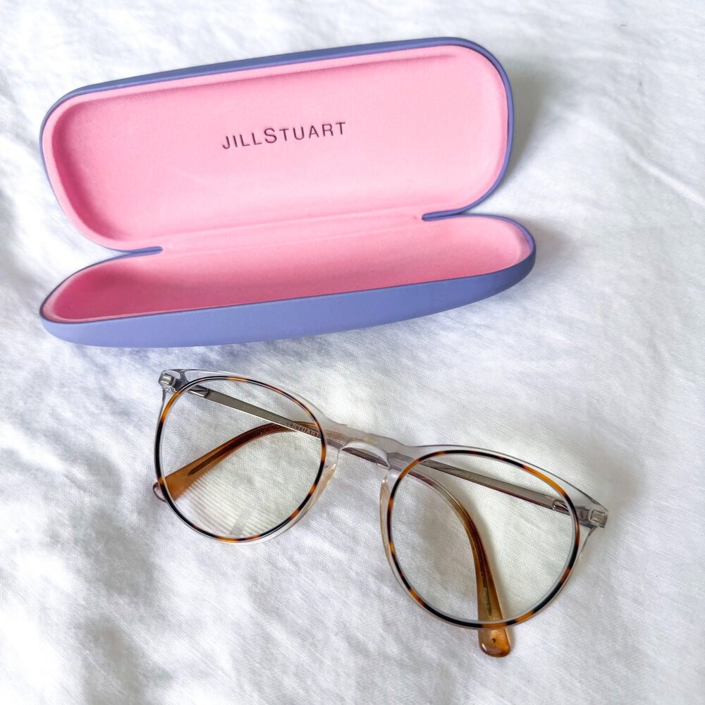Jill Stuart JS 411-3 Eyeglasses Round Clear Tortoise Shell Plastic 50-20-135